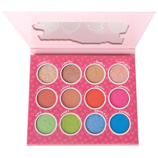 Ruby Rose Eyeshadow Palette by Melu HB-1085 – A 12-shade palette featuring highly pigmented matte, metallic, and glitter finishes for versatile eye makeup looks.